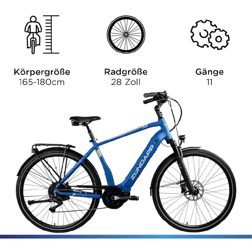 Zündapp E-Bike »X500« 11 Gang Shimano Deore Mittelmotor 250 W Pedelec Elektrofahrrad für Damen u. Herren Trekkingrad auf Rechnung Auslauf