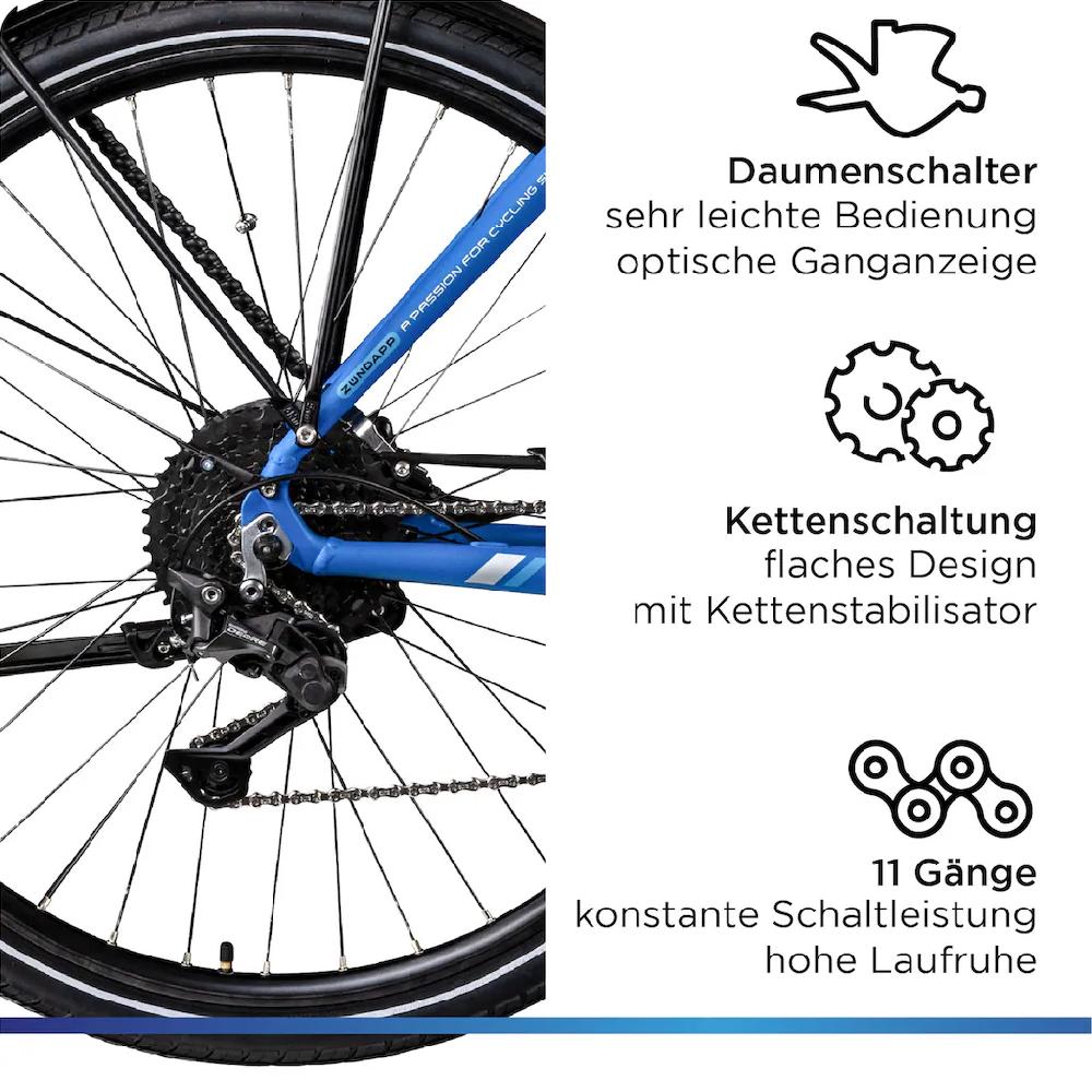 Zündapp E-Bike »X500« 11 Gang Shimano Deore Mittelmotor 250 W Pedelec Elektrofahrrad für Damen u. Herren Trekkingrad auf Rechnung Auslauf