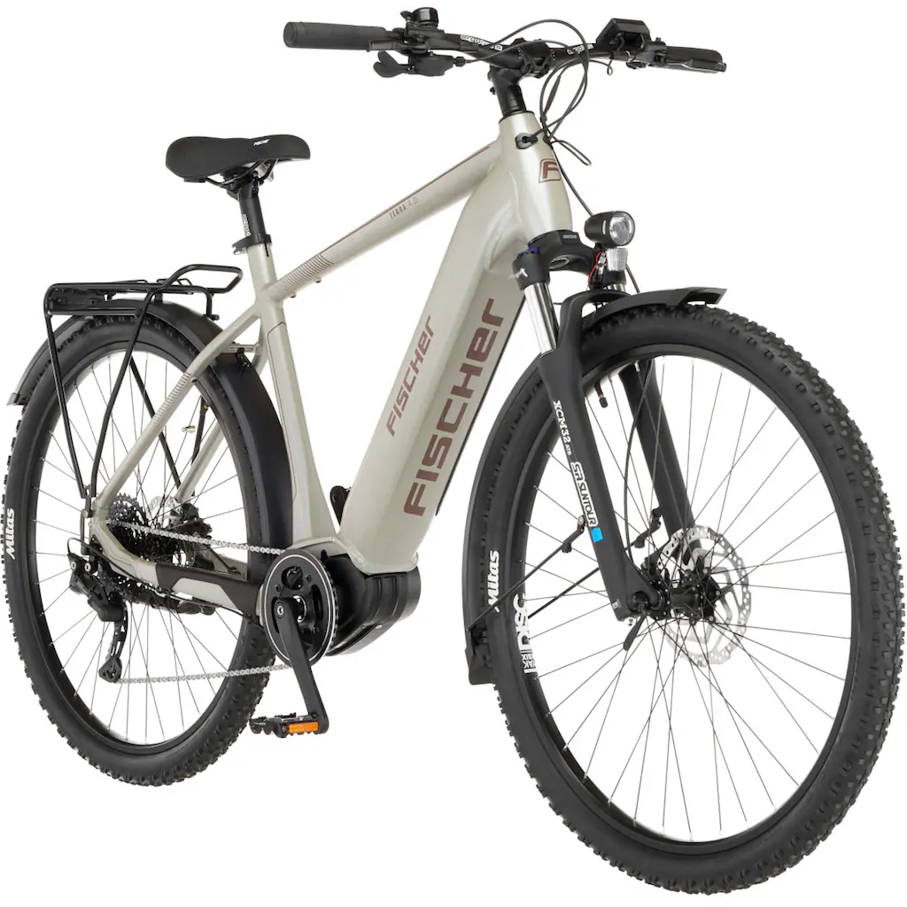 FISCHER Fahrrad E-Bike »TERRA 4.0i 55« 10 Gang Shimano Deore Mittelmotor 250 W (mit Fahrradschloss) Pedelec Elektrofahrrad für Damen u. Herren ATP Online Shopping