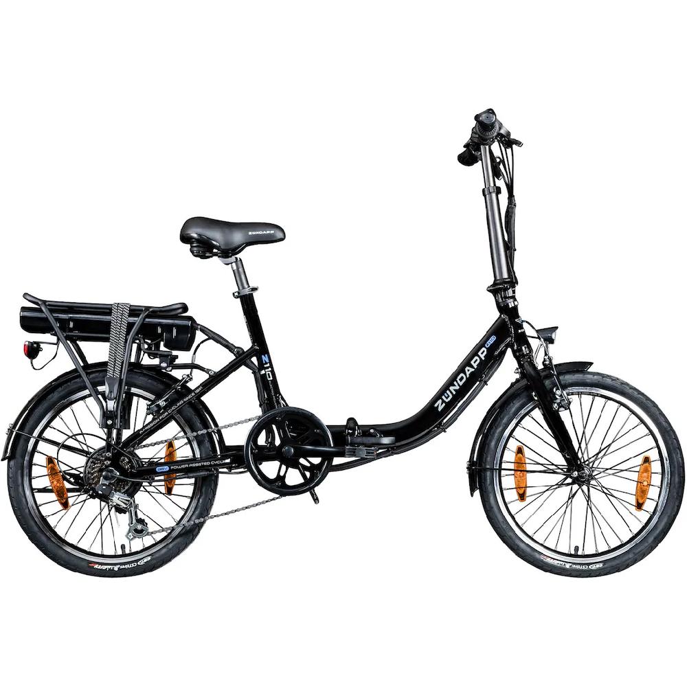 Zündapp E-Bike »Z110« 7 Gang Shimano RD-TY21 Tourney Heckmotor 250 W Pedelec Elektrofahrrad für Damen u. Herren Klapprad Muttertagsangebot