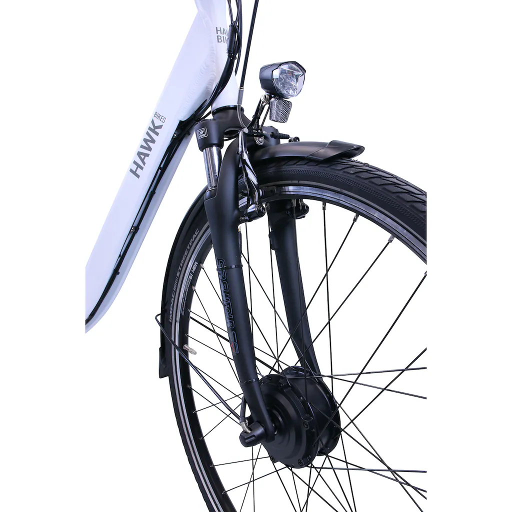 HAWK Bikes E-Bike »eCity Wave« 7 Gang Shimano Nexus 7-Gang Frontmotor 250 W Pedelec Elektrofahrrad für Damen u. Herren Cityrad auf Rechnung online kaufen Valentinstagsangebot