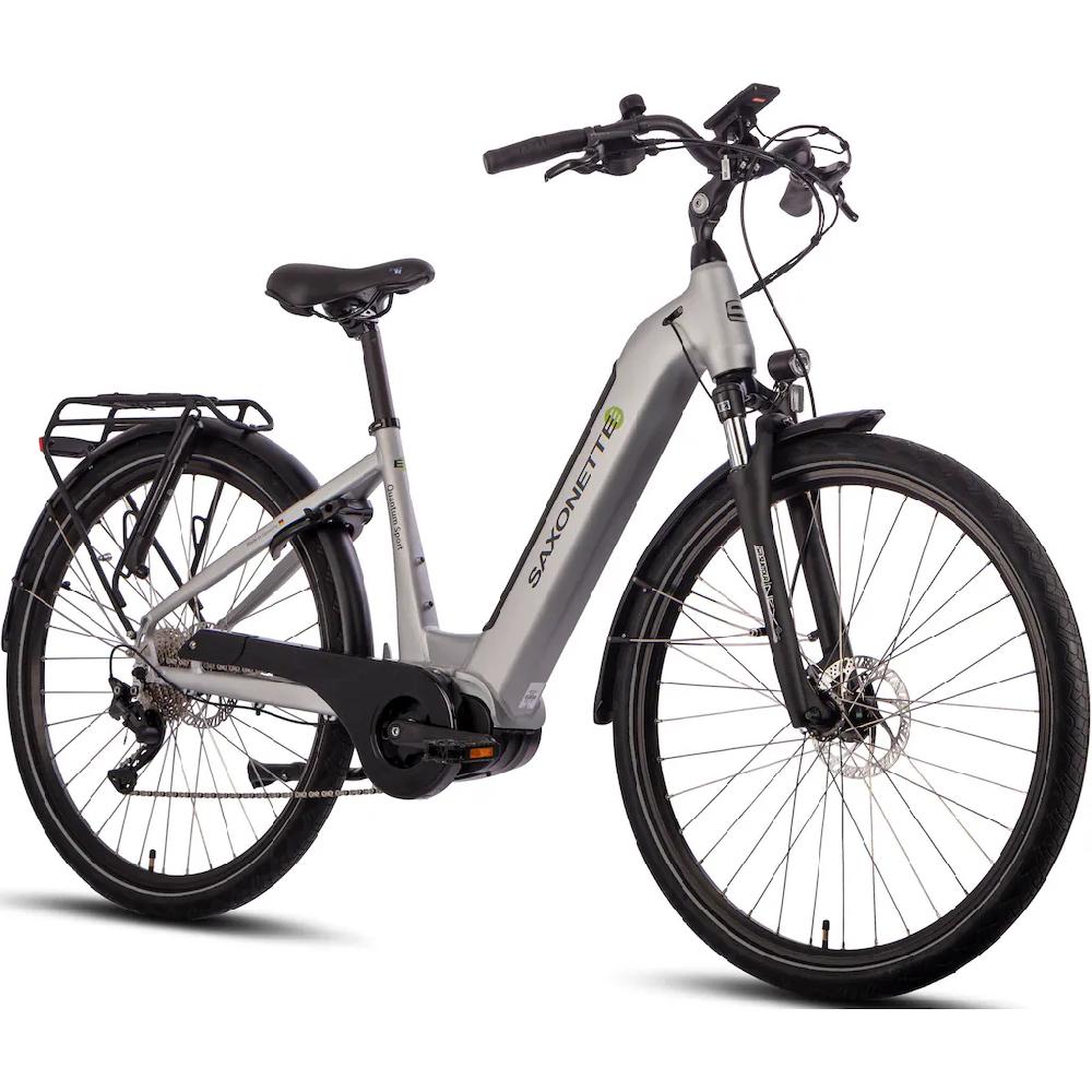 SAXONETTE E-Bike »Quantum Sport Wave« 10 Gang Shimano Mittelmotor 250 W Pedelec Elektrofahrrad für Damen u. Herren Trekkingrad auf Rechnung Online Outlet