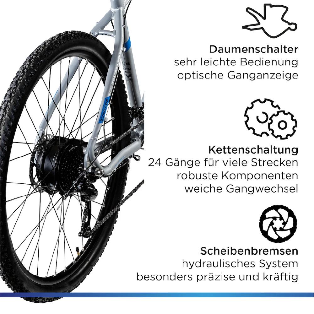 Zündapp E-Bike »Z808« 24 Gang Heckmotor 250 W Pedelec Elektrofahrrad für Damen u. Herren MTB Mountainbike auf Rechnung Exklusive Angebote