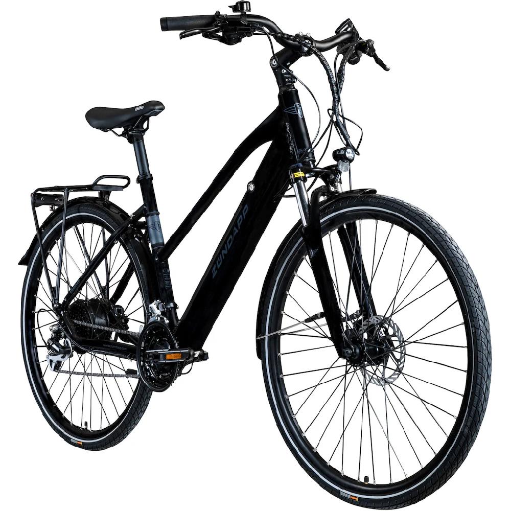 Zündapp E-Bike »Z810« 24 Gang Shimano Altus RD-M310 Heckmotor 250 W Pedelec Elektrofahrrad für Damen Trekkingrad auf Raten Große Rabatte