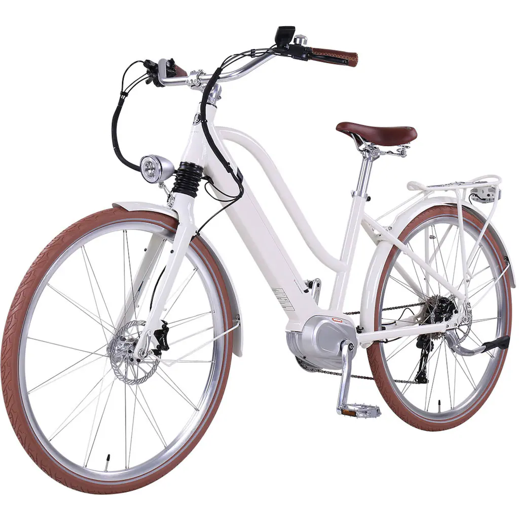 eGO Movement E-Bike »Classic 25 Cleopatra Trapez 45 cm Weiß 28"« 10 Gang Shimano Deore Mittelmotor 250 W Pedelec Elektrofahrrad für Damen u. Herren Cityrad auf Rechnung online bestellen Letzte 3 Tage