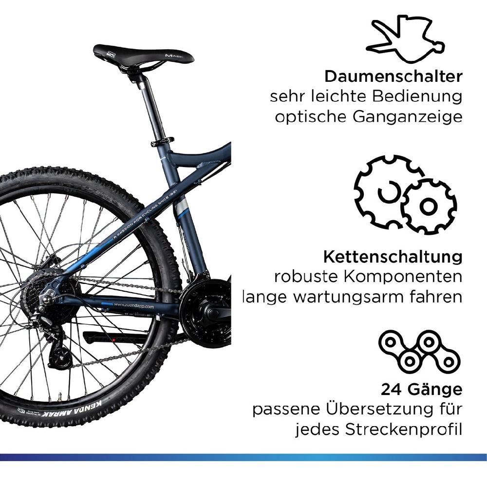 Zündapp E-Bike »Z898« 24 Gang Heckmotor 250 W E-Bike E Mountainbike 27 5 Zoll Pedelec 170 - 190 cm Hardtail MTB auf Rechnung kaufen Zeitbegrenzte Promotion