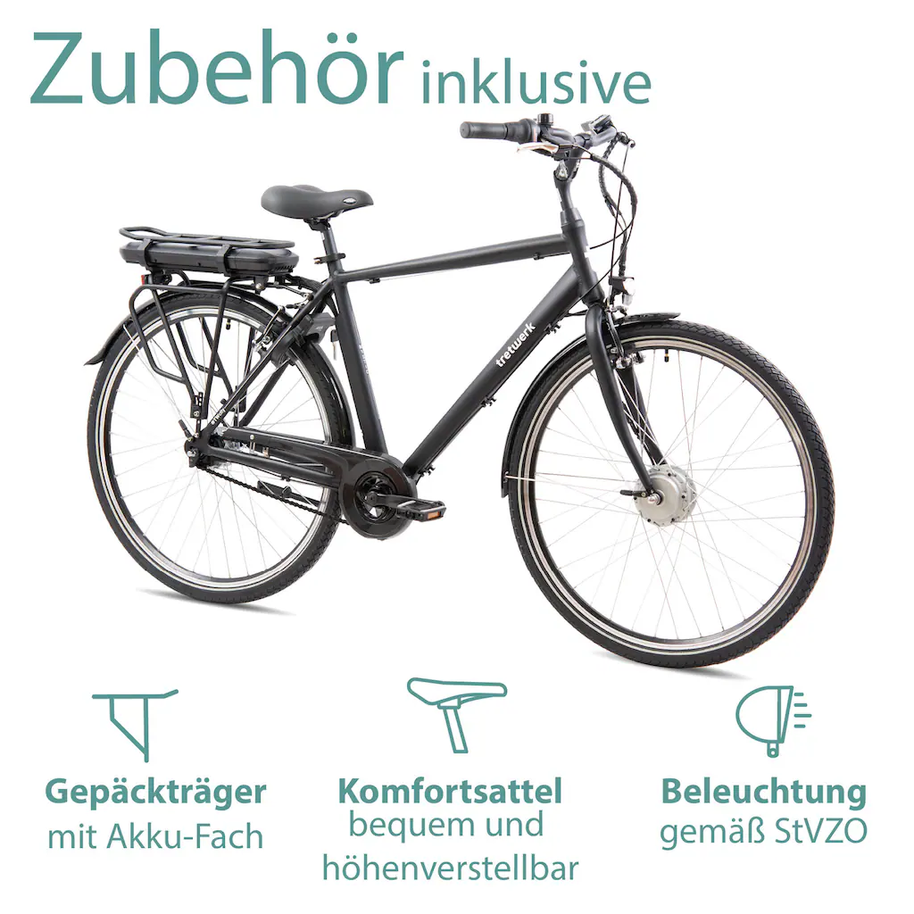 Tretwerk E-Bike »Mystic« 7 Gang Frontmotor 250 W Pedelec Elektrofahrrad für Damen u. Herren Trekkingrad Bis zu 60% Rabatt