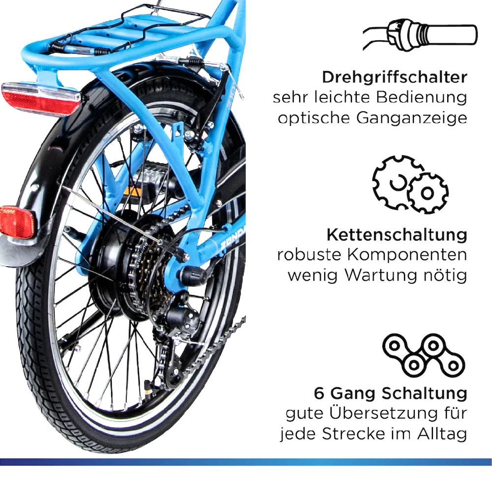 Zündapp E-Bike »Z101« 6 Gang Shimano Tourney RD-TY300 Heckmotor 250 W Pedelec Elektrofahrrad für Damen u. Herren Faltrad auf Rechnung kaufen Bis zu 65% Rabatt