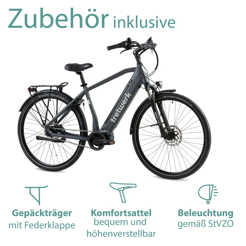 Tretwerk E-Bike »Sonic Nexus« 7 Gang Mittelmotor 250 W Pedelec Elektrofahrrad für Damen u. Herren Trekkingrad auf Rechnung online kaufen Sonderangebot der Fabrik