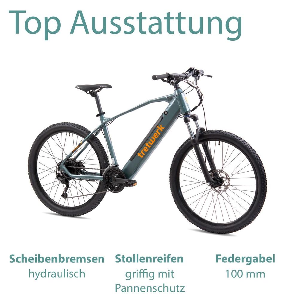 Tretwerk E-Bike »Bolt« Shimano Heckmotor 250 W Pedelec Elektrofahrrad für Damen u. Herren MTB Mountainbike Discount Store für neue Produkte