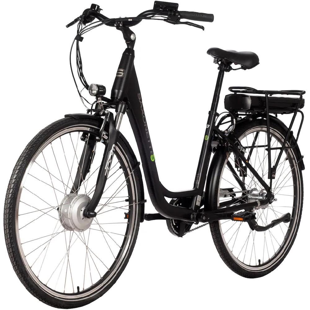 SAXONETTE E-Bike »City Plus« 7 Gang Frontmotor 250 W (mit Akku-Ladegerät) Pedelec Elektrofahrrad für Damen u. Herren Cityrad Clearance-Verkauf