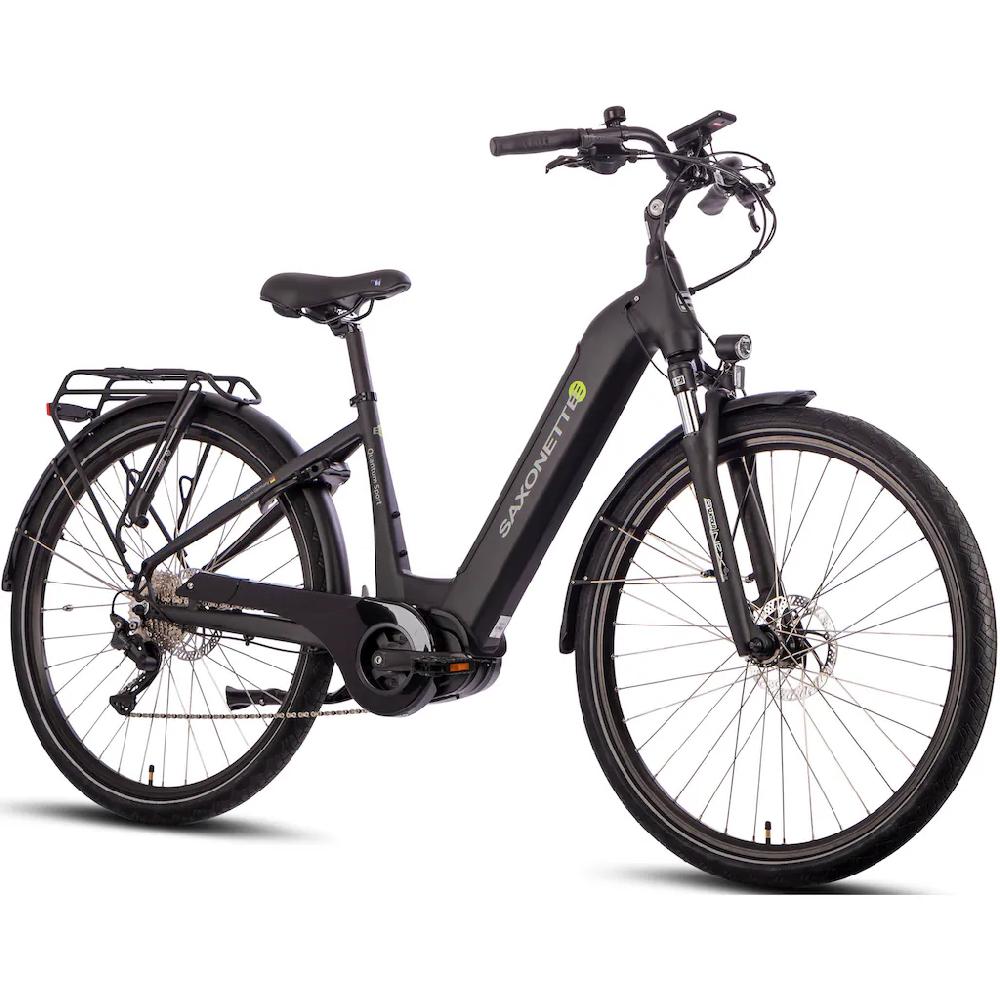 SAXONETTE E-Bike »Quantum Sport Wave« 10 Gang Shimano Mittelmotor 250 W Pedelec Elektrofahrrad für Damen u. Herren Trekkingrad auf Rechnung Begrenzt auf 3 Tage