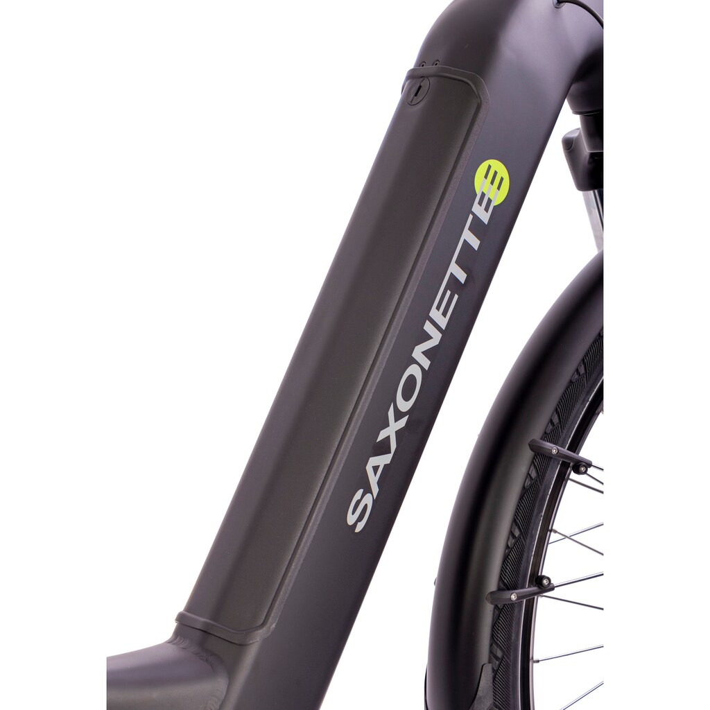 SAXONETTE E-Bike »Quantum Sport Wave« 10 Gang Shimano Mittelmotor 250 W Pedelec Elektrofahrrad für Damen u. Herren Trekkingrad auf Rechnung Begrenzt auf 3 Tage