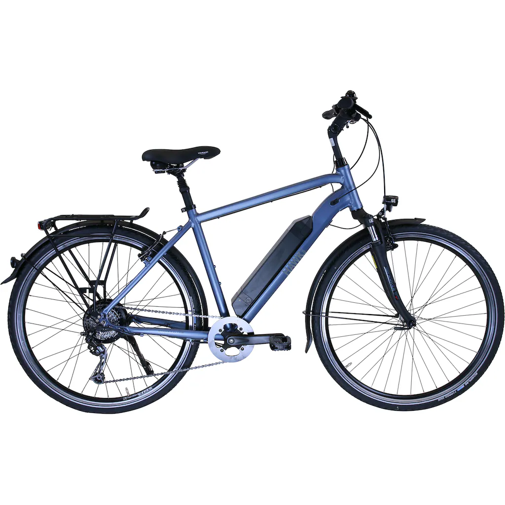 HAWK Bikes E-Bike »eTrekking Gent« 8 Gang microSHIFT Microshift Heckmotor 250 W Pedelec Elektrofahrrad für Herren Trekkingrad Auslauf