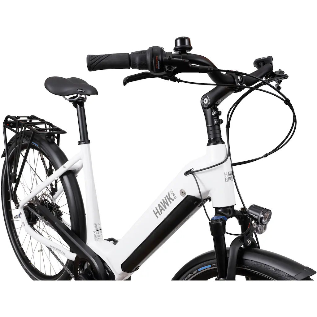 HAWK Bikes E-Bike »eCity Wave 400« 8 Gang Shimano Pedelec Elektrofahrrad für Damen u. Herren Cityrad auf Rechnung online kaufen Fabrikverkauf