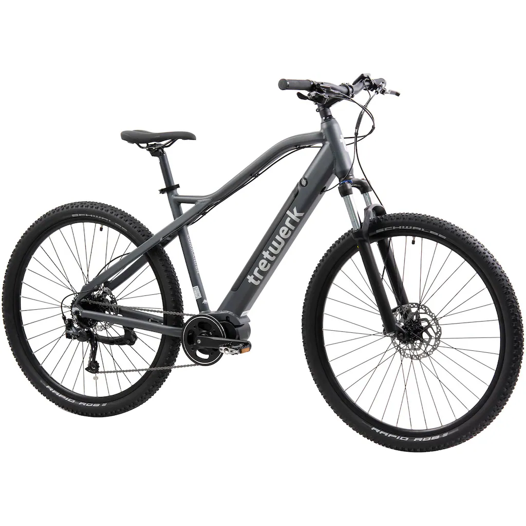 Tretwerk E-Bike »Commander« 9 Gang Shimano Altus SGS Mittelmotor 250 W Pedelec Elektrofahrrad für Damen u. Herren MTB Mountainbike auf Rechnung Limitierter Zeitrabatt