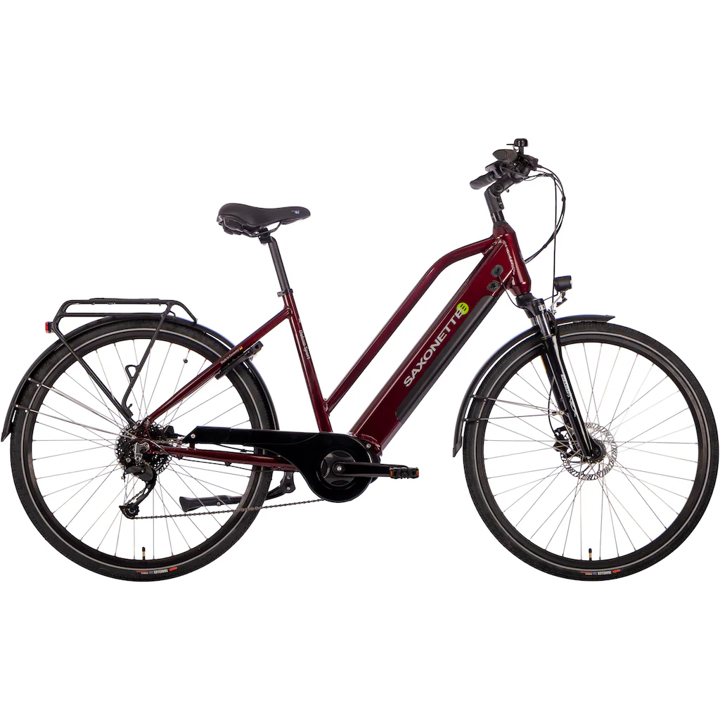 SAXONETTE E-Bike »Deluxe Sport Lady« 9 Gang Shimano Alivio Mittelmotor 250 W Pedelec Elektrofahrrad für Damen u. Herren Cityrad auf Rechnung kaufen Cyber Monday