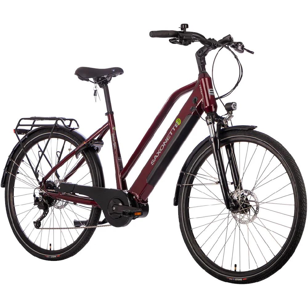 SAXONETTE E-Bike »Deluxe Sport Lady« 9 Gang Shimano Alivio Mittelmotor 250 W Pedelec Elektrofahrrad für Damen u. Herren Cityrad auf Rechnung kaufen Cyber Monday
