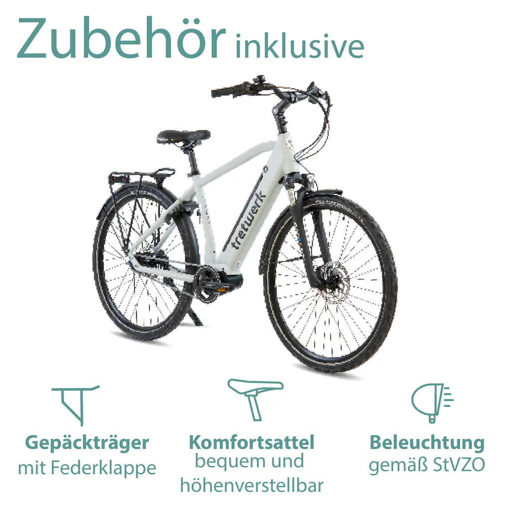 Tretwerk E-Bike »Sonic Nexus« 7 Gang Mittelmotor 250 W Pedelec Elektrofahrrad für Damen u. Herren Trekkingrad auf Rechnung online kaufen Vatertagsangebot