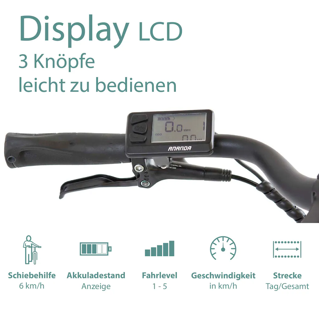 Tretwerk E-Bike »Sonic« 8 Gang Shimano Acera M3020 SGS Mittelmotor 250 W Pedelec Elektrofahrrad für Damen u. Herren Trekkingrad Jubiläumsangebot