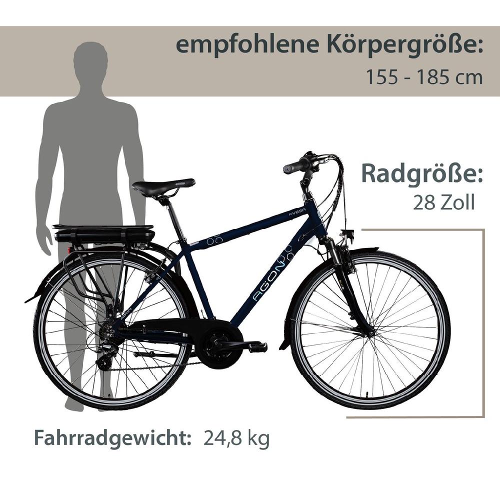 AGON E-Bike »Avesa« 21 Gang Heckmotor 250 W Pedelec Elektrofahrrad für Damen u. Herren Trekkingrad Exklusive Angebote