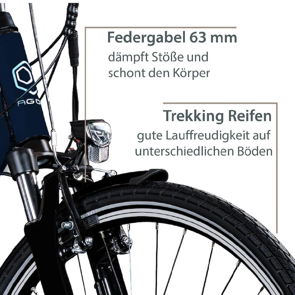 AGON E-Bike »Avesa« 21 Gang Heckmotor 250 W Pedelec Elektrofahrrad für Damen u. Herren Trekkingrad Exklusive Angebote