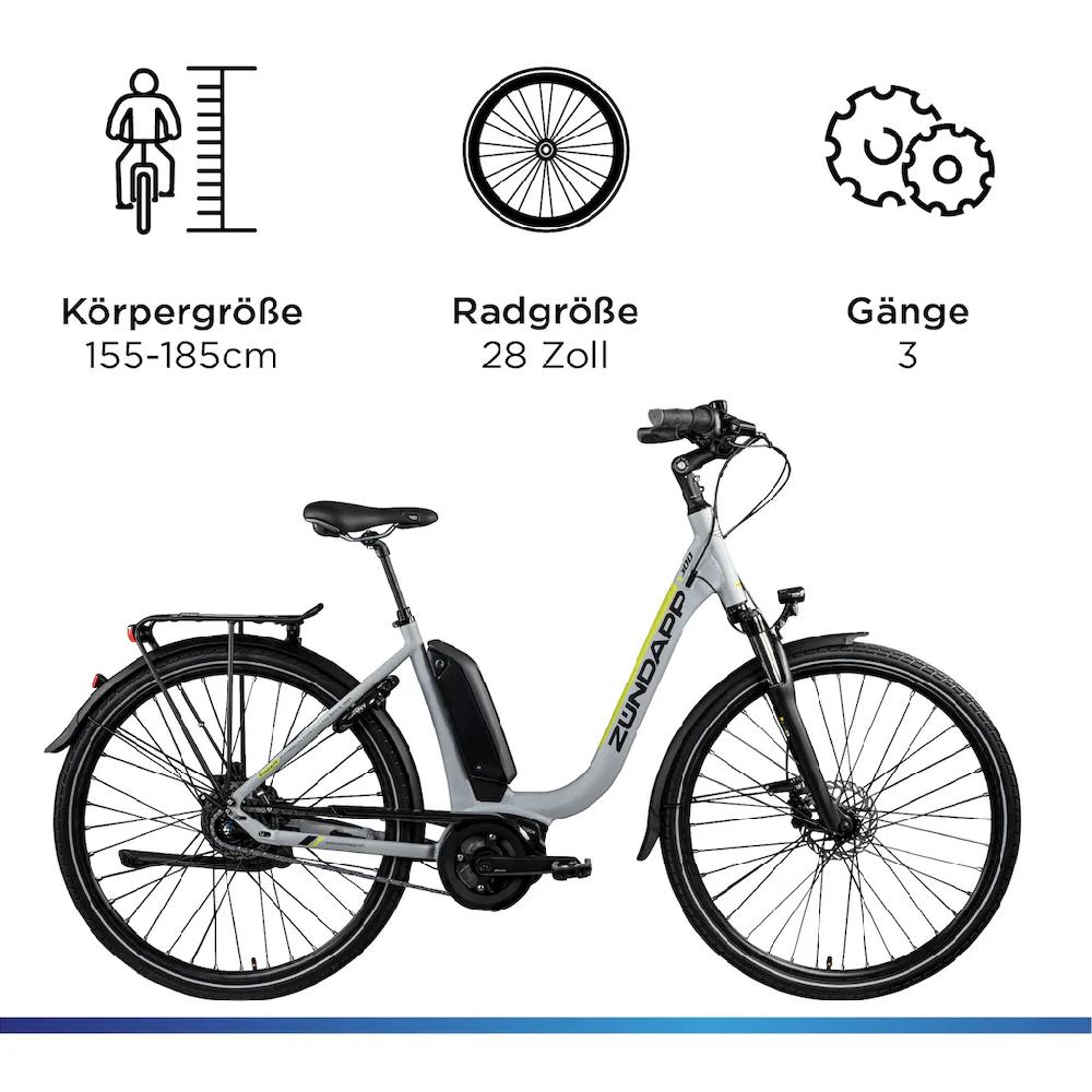 Zündapp E-Bike »X300« 7 Gang Shimano Nexus Mittelmotor 250 W Pedelec Elektrofahrrad für Damen u. Herren Cityrad Bestseller