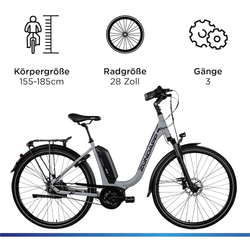 Zündapp E-Bike »X300« 7 Gang Shimano Nexus Mittelmotor 250 W Pedelec Elektrofahrrad für Damen u. Herren Cityrad auf Raten Saisonale Angebote