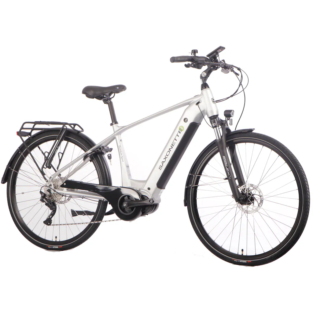 SAXONETTE E-Bike »Quantum Sport Diamand« 10 Gang Shimano Mittelmotor 250 W Pedelec Elektrofahrrad für Damen u. Herren Trekkingrad Super Sparpreis