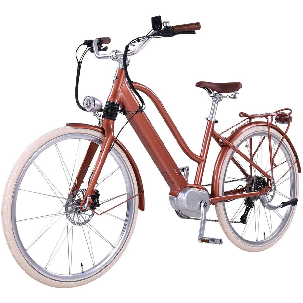 eGO Movement E-Bike »Classic 25 Cleopatra Trapez 45 cm Bronze 28"« 10 Gang Shimano Deore Mittelmotor 250 W Pedelec Elektrofahrrad für Damen u. Herren Cityrad auf Raten Letzter Tag