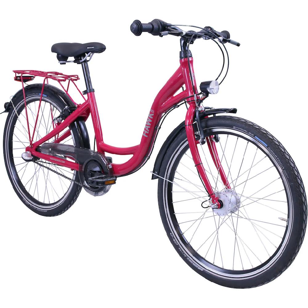 HAWK Bikes Jugendfahrrad »City Wave GIRLS« 3 Gang Shimano Nexus 3-Gang Schaltwerk für Damen auf Rechnung bestellen Verkauf