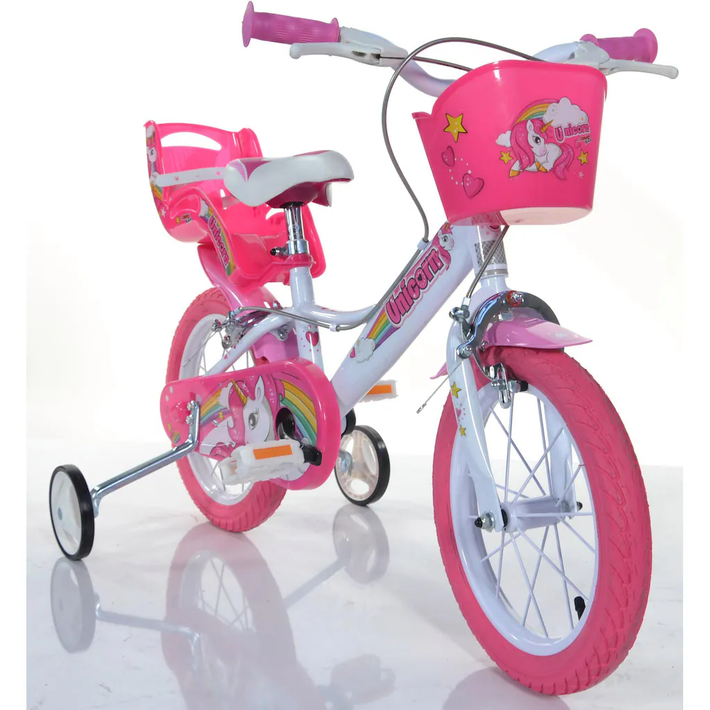 Dino Kinderfahrrad »Unicorn Einhorn« 1 Gang mit Stützrädern Korb und Puppensitz Meist gekauft