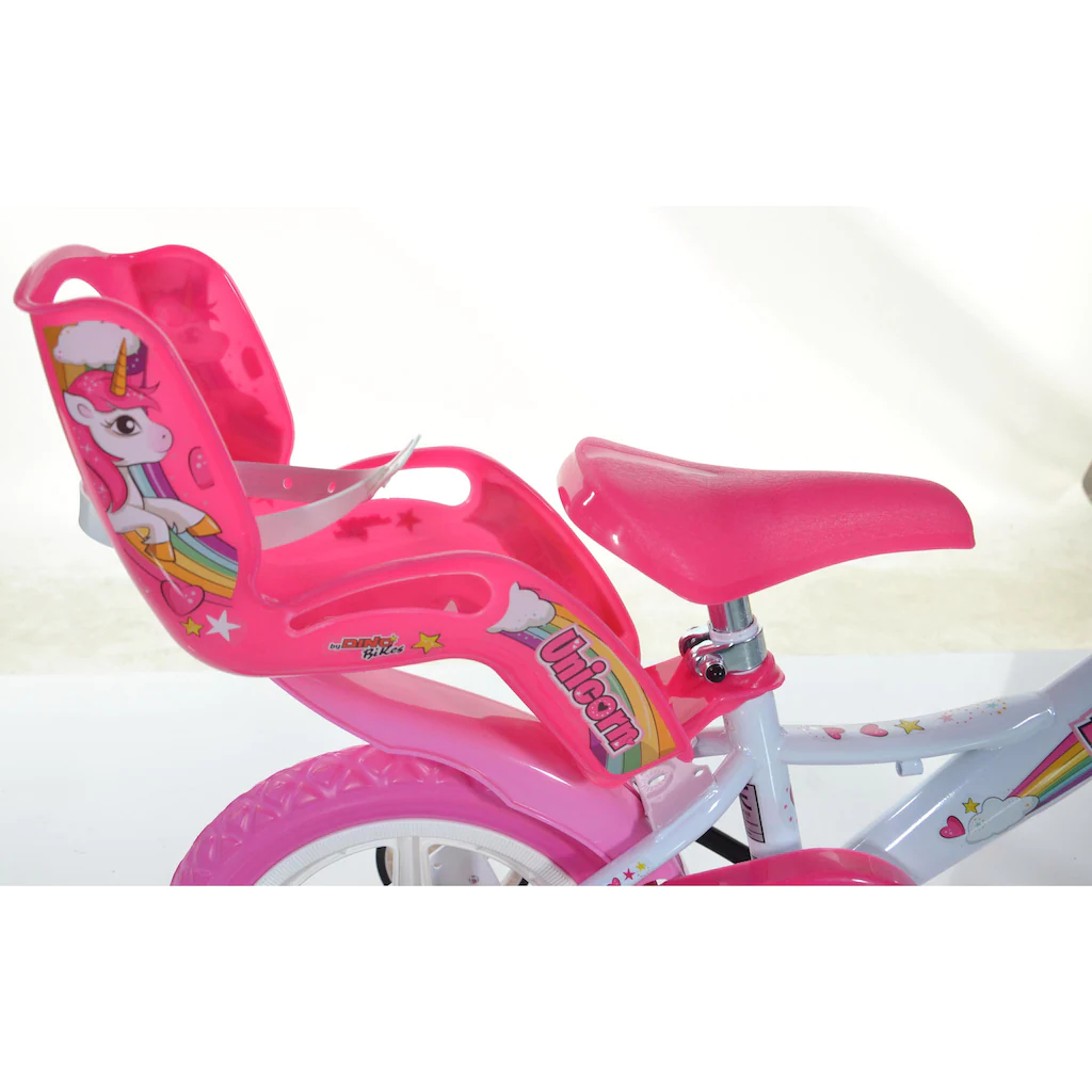 Dino Kinderfahrrad »Unicorn Einhorn 12 Zoll« 1 Gang mit Stützrädern Korb und Puppensitz Versandkostenfrei