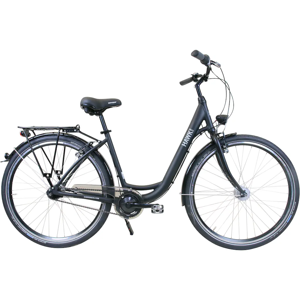 HAWK Bikes Cityrad »City Wave Easy Black« 7 Gang Shimano Nexus Schaltwerk für Damen und Herren auf Rechnung online kaufen Rabatt