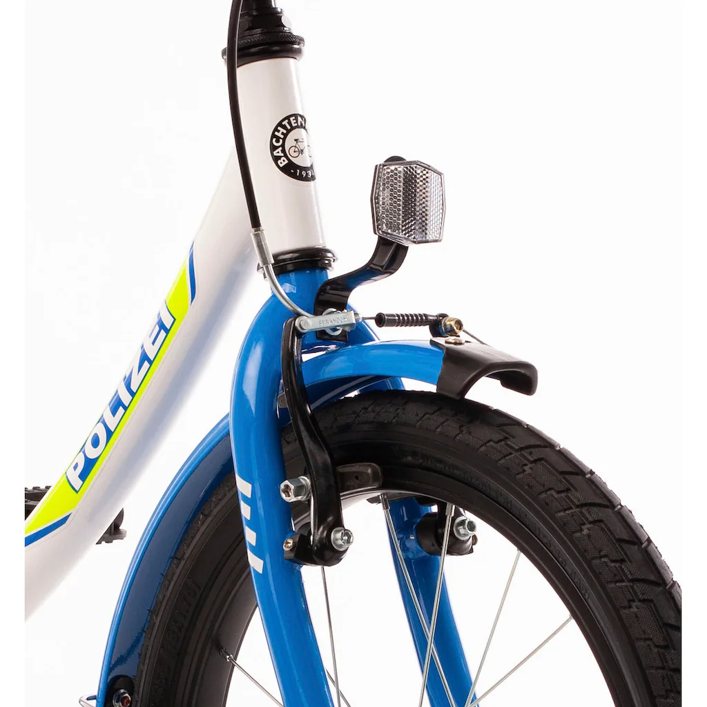 Bachtenkirch Kinderfahrrad »14" Kinderfahrrad "POLIZEI" kristall-weiß/blau/neon« 1 Gang ohne Schaltung Nur noch ein Tag übrig