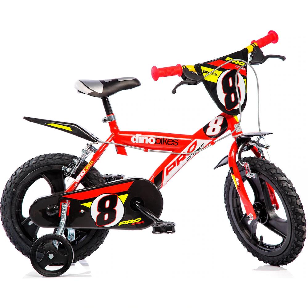 Dino Kinderfahrrad »Mountainbike 16 Zoll« 1 Gang mit Stützrädern Frontschild und coolen Schutzblechen 2025