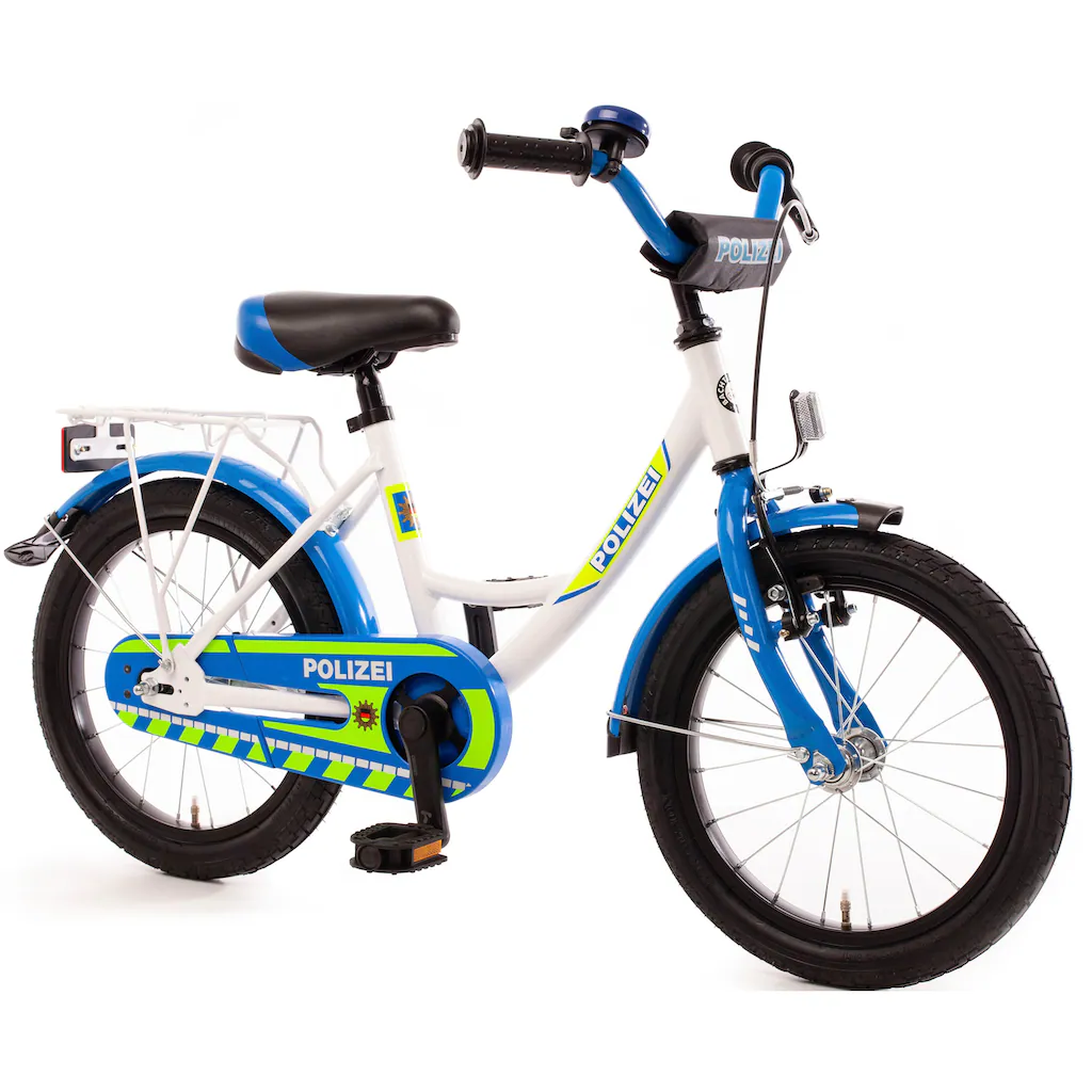 Bachtenkirch Kinderfahrrad »Kinderfahrrad "POLIZEI" kristall-weiß/blau/neon« 1 Gang ohne Schaltung auf Rechnung online bestellen Saisonale Angebote