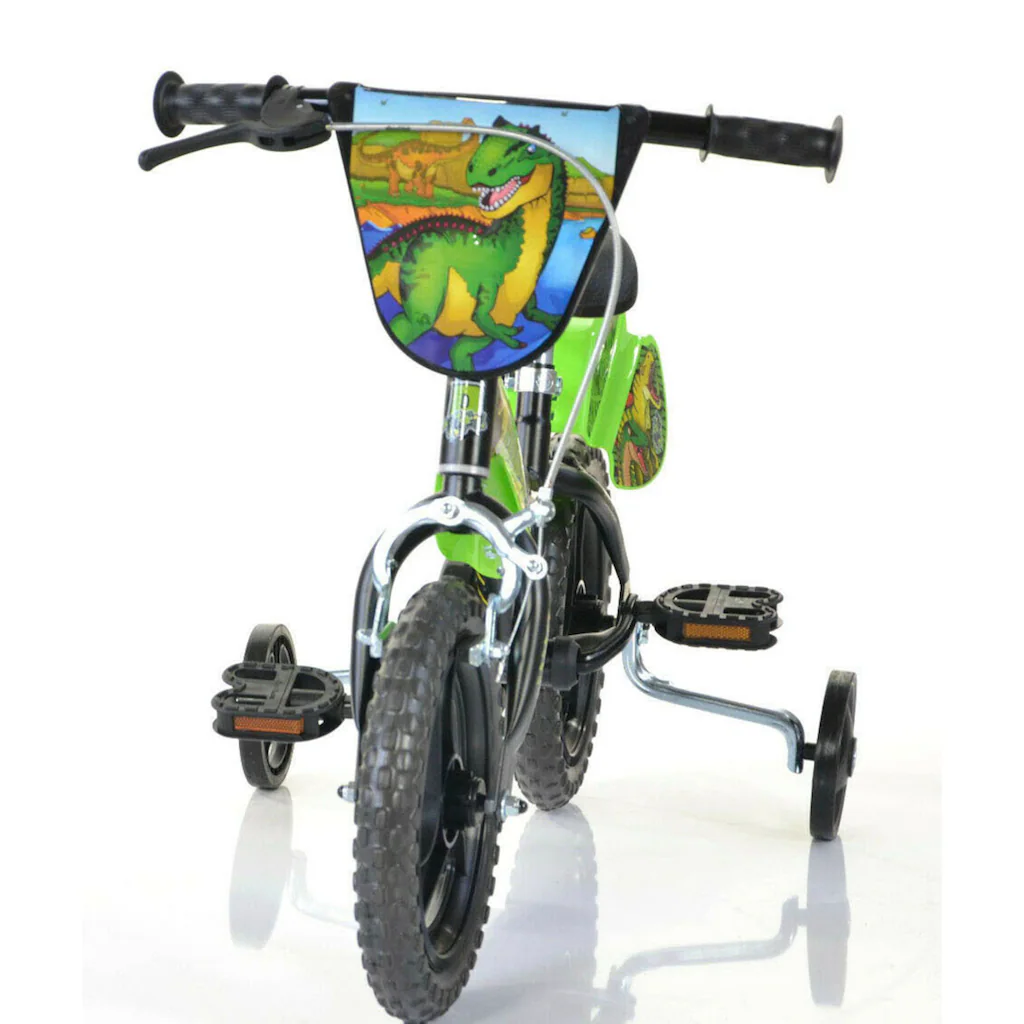 Dino Kinderfahrrad »Dinosaurier T-Rex 12 Zoll« 1 Gang mit Stützrädern Frontschild und coolen Schutzblechen auf Raten Black Friday Preise