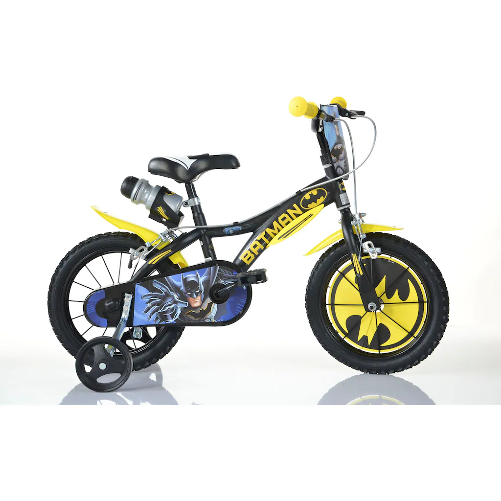 Dino Kinderfahrrad »Batman« 1 Gang mit Stützrädern Trinkflasche und Frontschild auf Rechnung kaufen