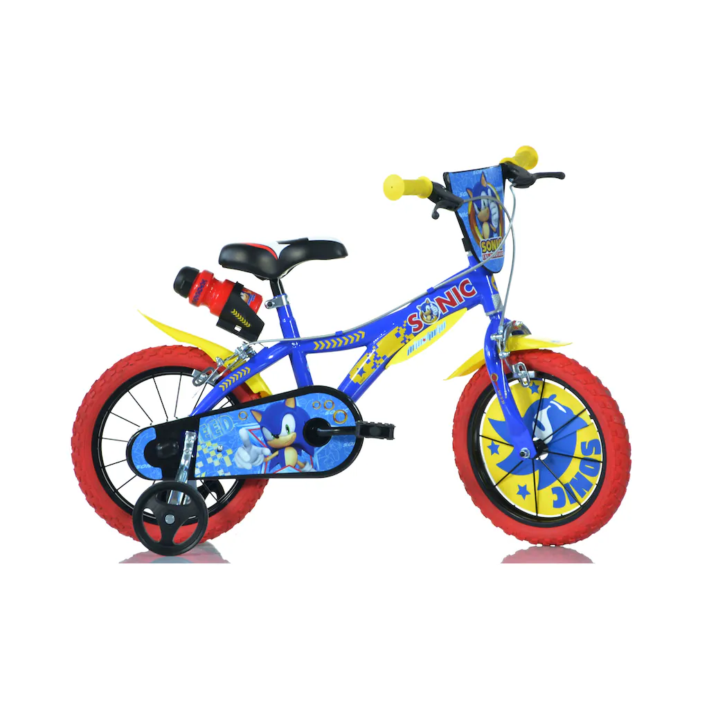 Dino Kinderfahrrad »Sonic« 1 Gang mit Stützrädern Trinkflasche und Frontschild auf Rechnung online kaufen Großer Ausverkauf