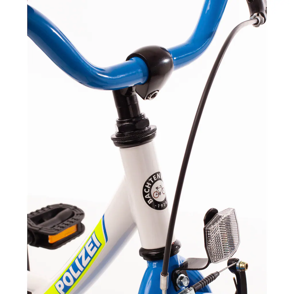 Bachtenkirch Kinderfahrrad »12" Kinderfahrrad "POLIZEI" kristall-weiß/blau/neon« 1 Gang ohne Schaltung auf Rechnung kaufen Vatertagsangebot