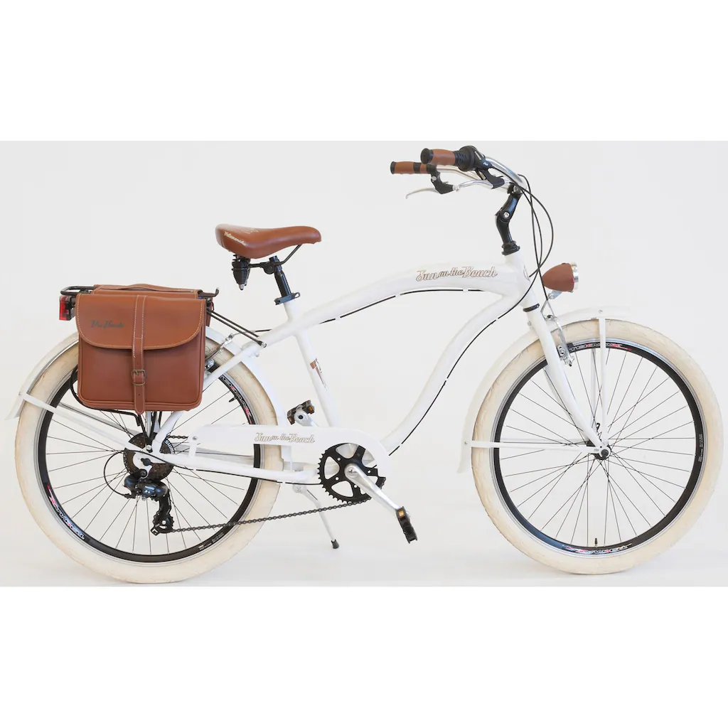 VENICE - I love Italy Cruiser »CRUISER Sun on the beach MAN« 6 Gang Kettenschaltung (Set 2 tlg. mit Doppeltaschen) für Herren Kettenschaltung im Angebot