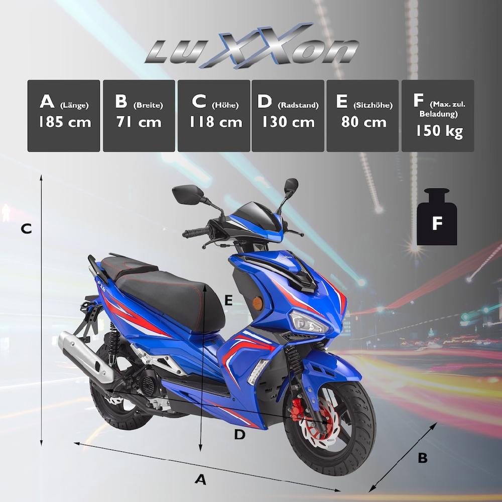 Luxxon Motorroller »F18« 50 cm³ 45 km/h Euro 5 2 9 PS Begrenzt auf 3 Tage