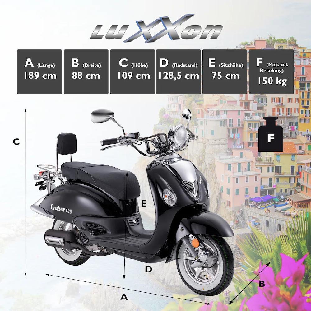 Luxxon Motorroller »Cruiser« 125 cm³ 80 km/h Euro 5 7 2 PS Black Friday Preise