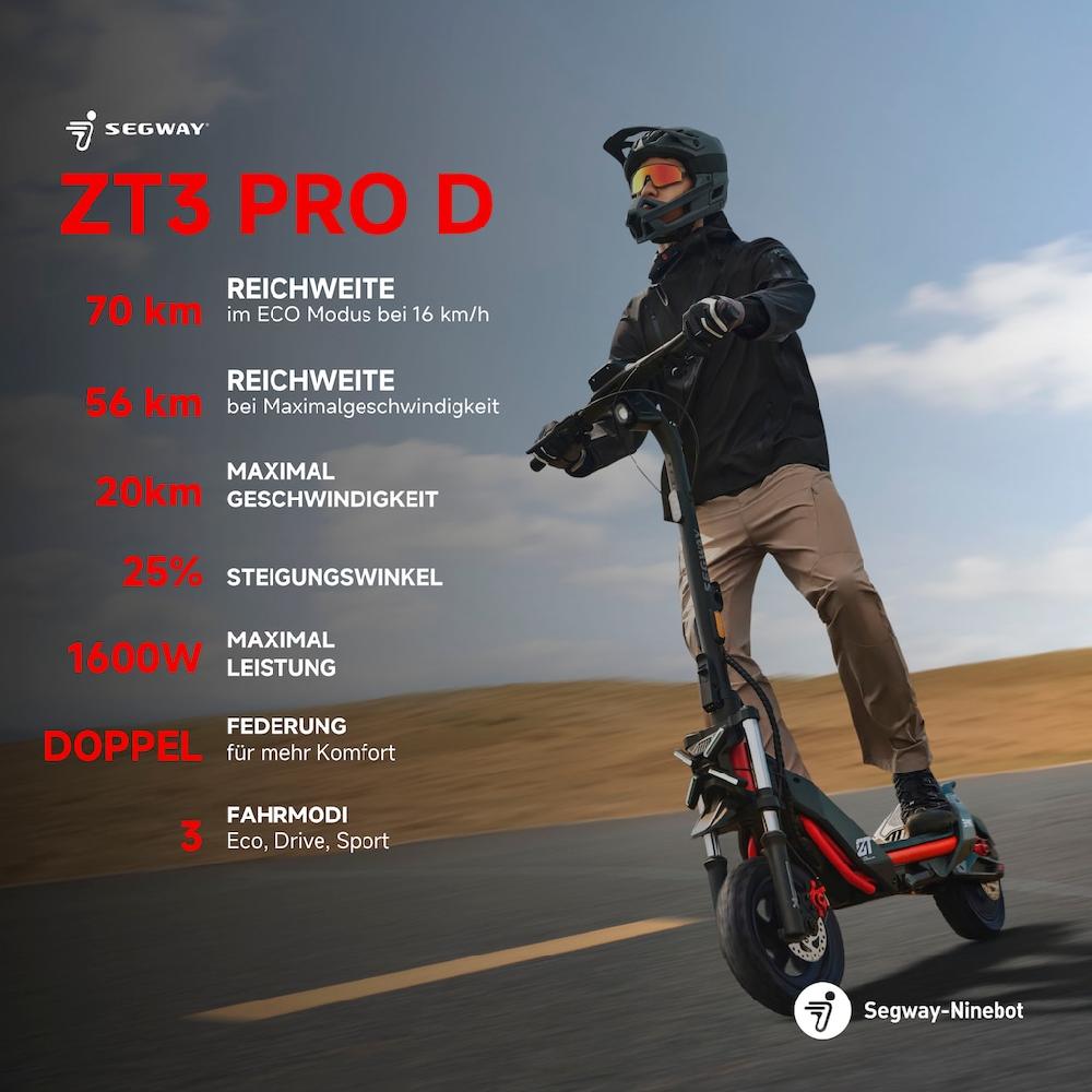 ninebot by Segway E-Scooter »Segway ZT3 Pro D« Electric Scooter mit Straßenzulassung bis zu 70 km Reichweite Schlussverkauf