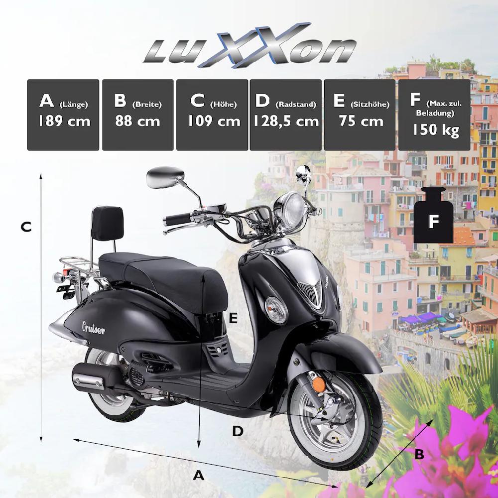 Luxxon Motorroller »Cruiser« 50 cm³ 45 km/h Euro 5 3 PS auf Rechnung Meist gekauft