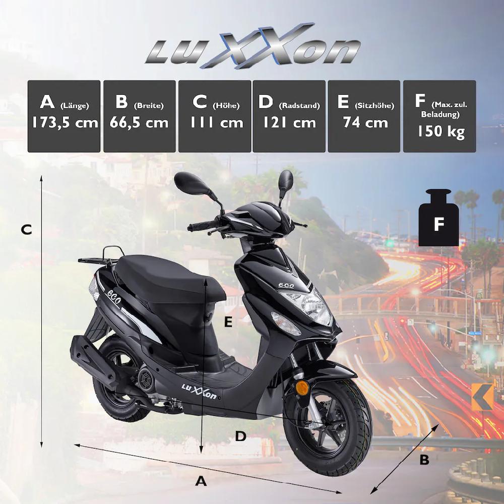 Luxxon Motorroller »ECO« 49 6 cm³ 45 km/h Euro 5 3 PS auf Rechnung bestellen Großer Ausverkauf
