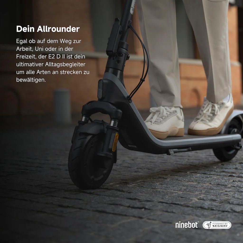 ninebot by Segway E-Scooter »KickScooter E2 D II« Electric Scooter mit Straßenzulassung bis zu 25 km Reichweite Saisonschlussverkauf