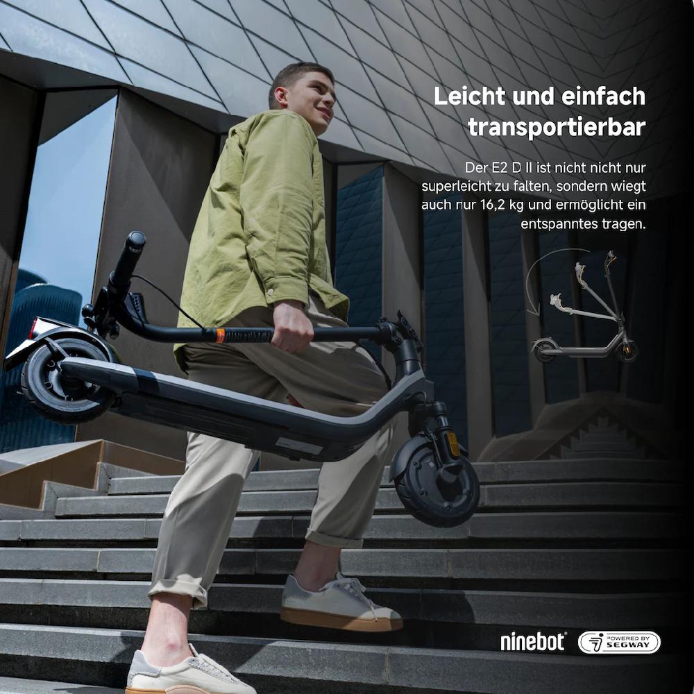 ninebot by Segway E-Scooter »KickScooter E2 D II« Electric Scooter mit Straßenzulassung bis zu 25 km Reichweite Saisonschlussverkauf