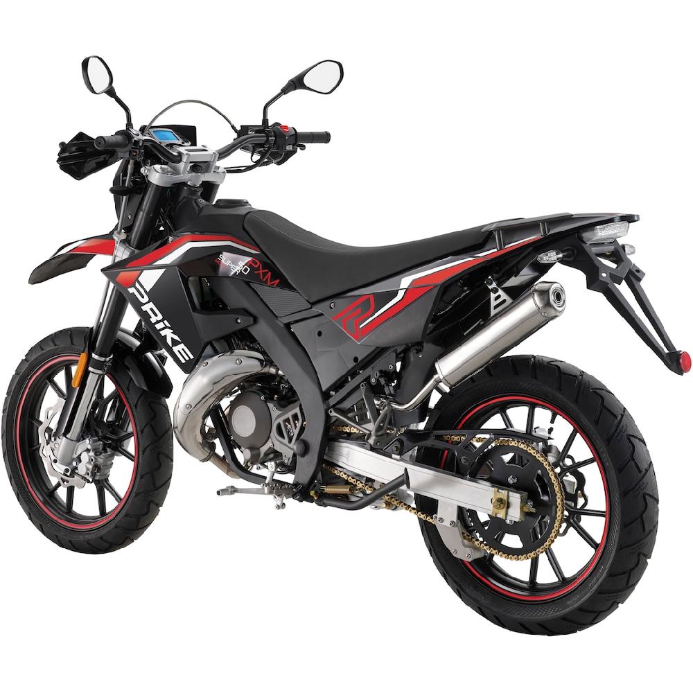 PRIKE Motorrad »PRIKE PXM 50 Supermoto E5 schwarz/rot« 50 cm³ 45 km/h Euro 5 4 7 PS auf Rechnung Jubiläumsangebot